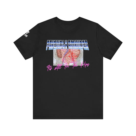 Trendy Graphic Tee: 'It's All In The Hips' Unisex Jersey Short Sleeve T-Shirt, Casual Wear, Gift for Friends, Comfortable Summer Style, Fun