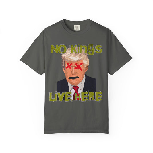 No Kings Live Here T-shirt, Funny Graphic Tee, Unisex Casual Wear, Political Statement Shirt, Gift for Activists