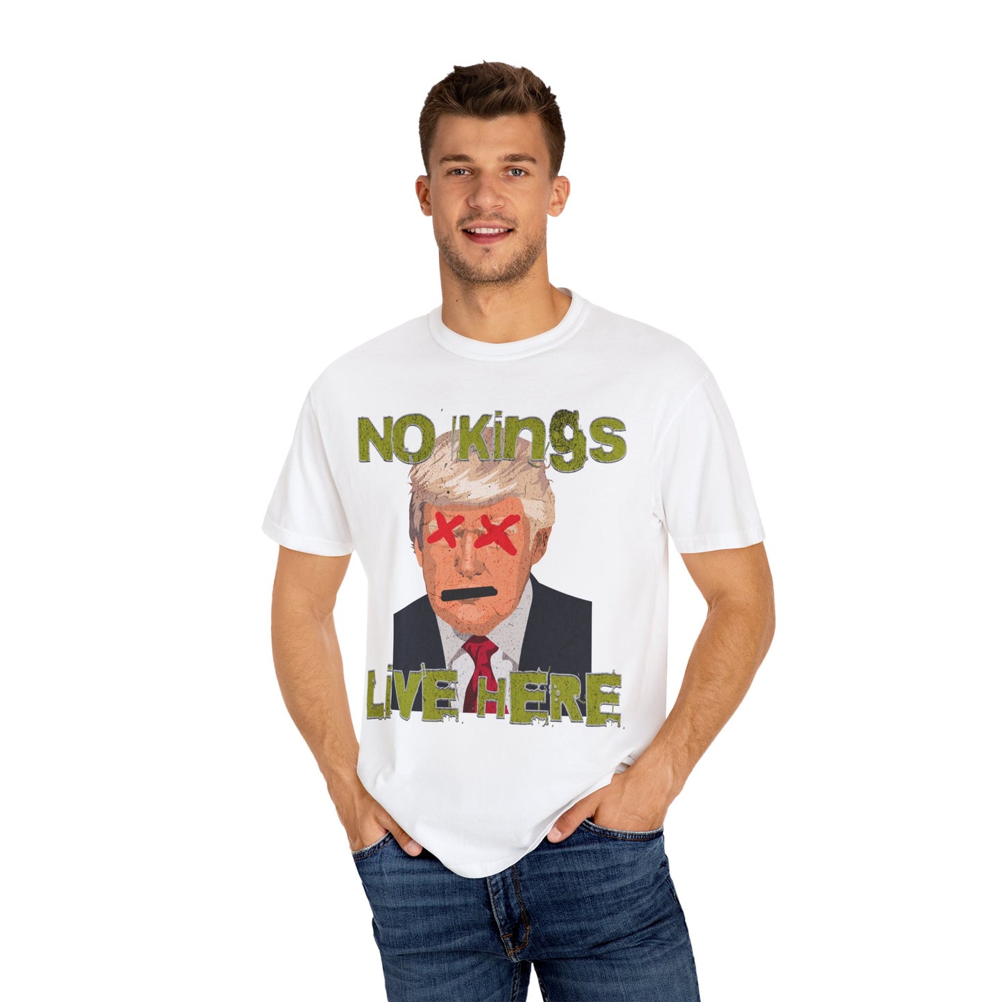 No Kings Live Here T-shirt, Funny Graphic Tee, Unisex Casual Wear, Political Statement Shirt, Gift for Activists