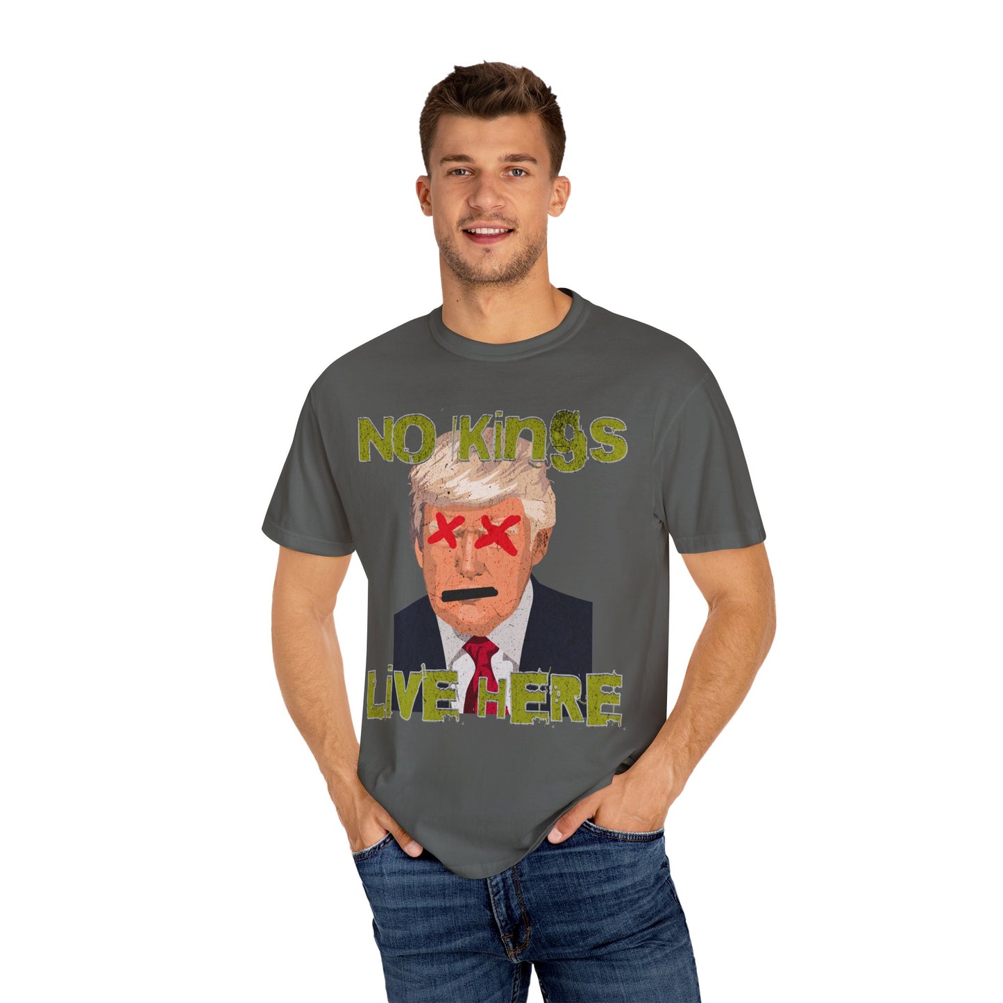 No Kings Live Here T-shirt, Funny Graphic Tee, Unisex Casual Wear, Political Statement Shirt, Gift for Activists